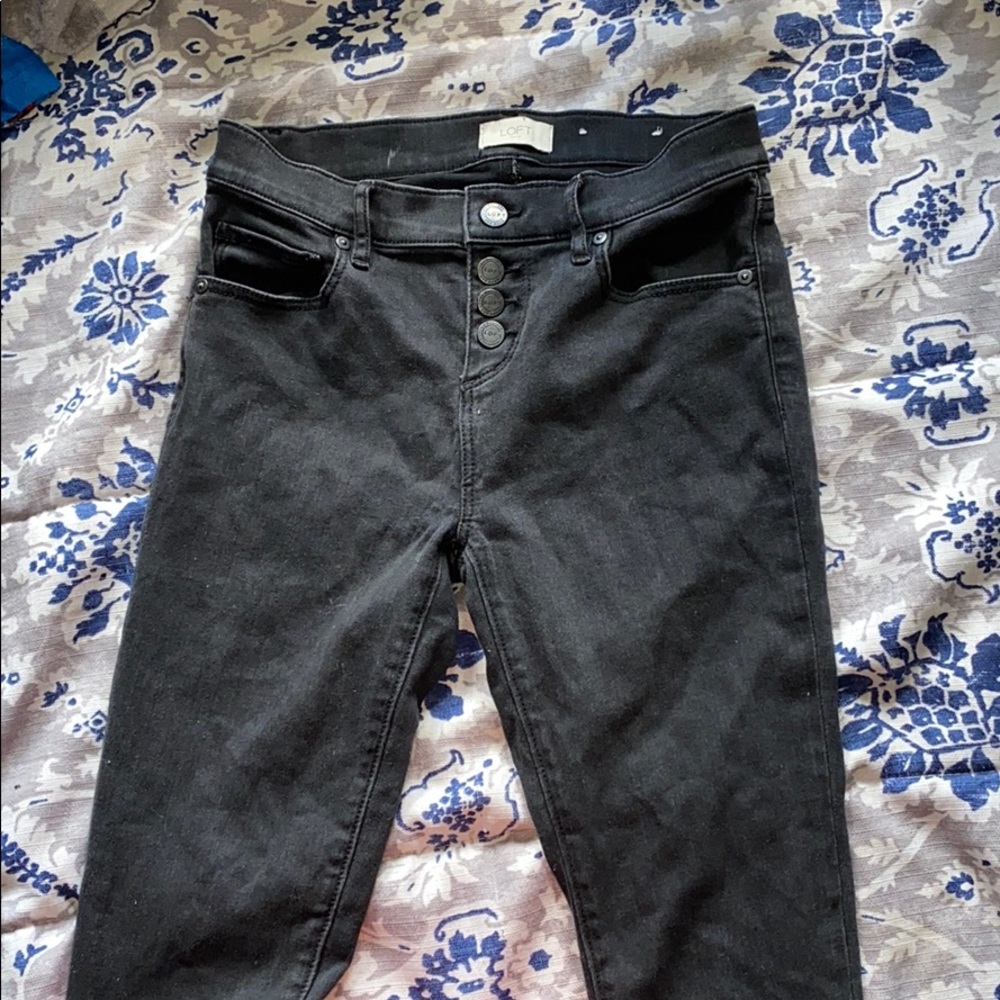 Black modern skinny high rise jeans
